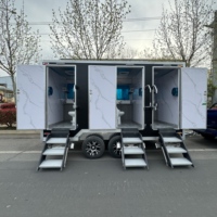 Toilettes mobiles de luxe personnalisées, conteneur portable extérieur, remorque mobile