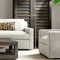 Canapé sectionnel 2 places, mobilier de luxe moderne, base en bois personnalisée OEM, banquette modulaire avec accoudoirs et coussins, idéal pour écoles, salons et petits espaces