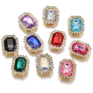 Cristales Acrílicos Rectangulares Octogonales de 16 Facetas con Reverso Plano, Accesorios para Joyería DIY, Origen Guangzhou ZH03 - Product Image 1