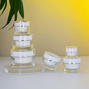 Empty Luxury Acrylic Skincare Double Wall Cosmetic Face Cream <b>Plastic</b> <b>Jars</b> with Lids Packaging 10g 15g 20g 30g 50g - Product Image 2