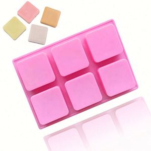Custom Logo 6 Cavities Rectangle Shape Cake <b>Mold</b> Diy Soap Making <b>Candle</b> <b>Molds</b> Silicone Resin Bpa F OEM\ODM - Product Image 1