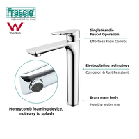 Robinet mitigeur chaud/froid en laiton chromé avec cartouche céramique Frascio pour lavabo de salle de bain