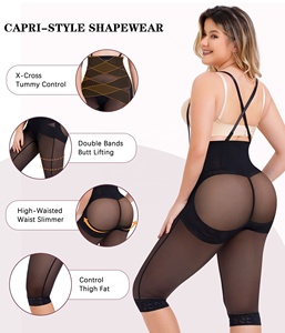 Faja Moldeadora de Malla para <span class=keywords><strong>Mujer</strong></span> al por Mayor con Diseño Cruzado en <span class=keywords><strong>X</strong></span>, Tirantes Desmontables, Efecto Levantacola y Control de Muslos - Product Image 3