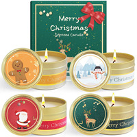 Vente en gros Boîte ronde en métal de 2oz 4oz 6oz 8oz 10oz 12oz avec couvercle Boîtes de conserve pour bougie pour Noël