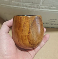 Tasses personnalisées en bois de jujube carbonisé, tasses à large base, tasses décontractées, tasses en bois d'acacia, tasses en bois de caoutchouc, tasses à cocktail