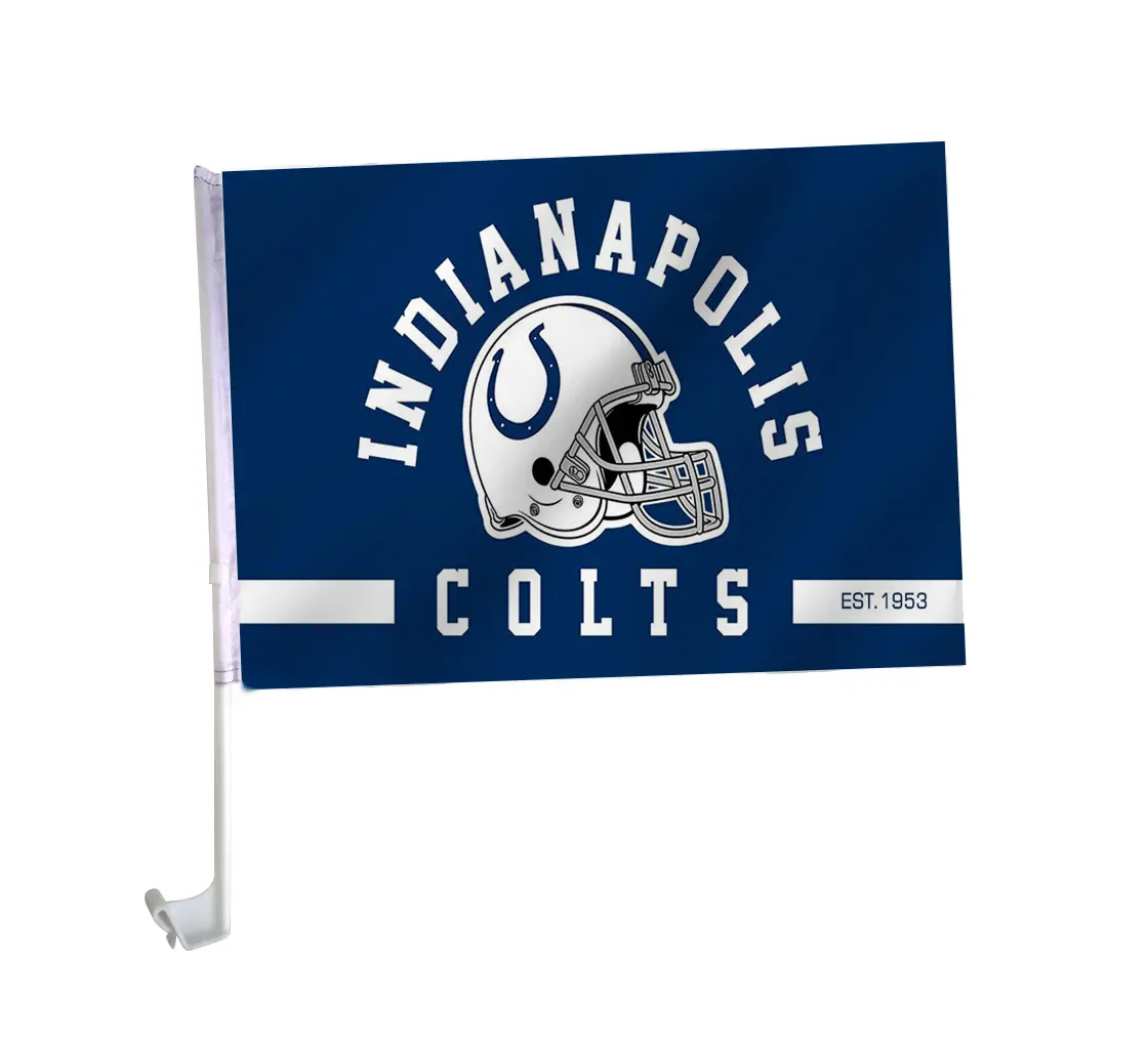 Tùy chỉnh chất lượng tốt cửa sổ xe cờ indianapolis Colts xe cờ 30*45cm Mỹ bóng đá Xe Cửa sổ cờ