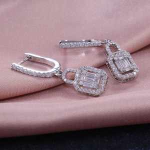 Orecchini Pendenti Concentrici da Donna, Orecchini Geometrici Scintillanti, Gioielli alla Moda per Feste e Uso Quotidiano - Product Image 2