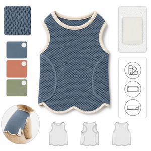 Gilet pour chien en maille de couleur unie, respirant, style décontracté d'été pour chiens - Product Image 2