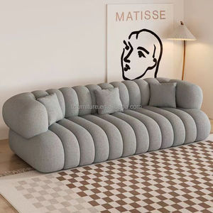 Cloud Texture Inspired Cream-Style Sectional <b>Sofa</b> Set for <b>Small</b> Apartment Hotel Villa Featuring Fabric Sponge - Product Image 3