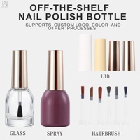 Flacons en verre ronds vides de 15 ml pour vernis à ongles, avec pinceaux et bouchon à vis, pour peinture UV, personnalisables OEM/ODM, par Factory Romantic