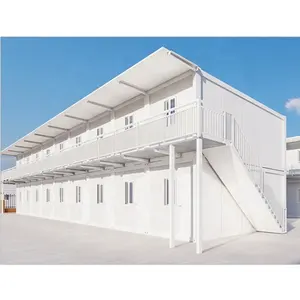 Factory Supply Cheap Prefabricated Easy Fast Install 2 Storey Container House Temporary Accommodation