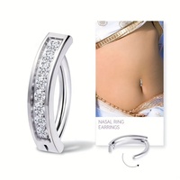 Anneaux de nombril en titane G23 pour femmes avec motif cloche en CZ 14G, bijoux clicker pour nombril