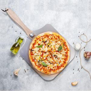 โปรโมชั่น YINHAO ที่ตัก<span class=keywords><strong>พิซซ่า</strong></span>อะลูมิเนียมพร้อมด้ามไม้ ขนาด 12x14 นิ้ว สำหรับทำ<span class=keywords><strong>พิซซ่า</strong></span><span class=keywords><strong>โฮม</strong></span><span class=keywords><strong>เมด</strong></span>และอบขนมปัง - Product Image 1