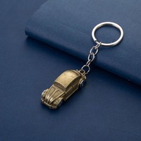 Mini porte-clés vintage en métal 3D en forme de voiture Beetle, pendentif de sac auto, petit cadeau en gros pour les amateurs de voitures et hommes
