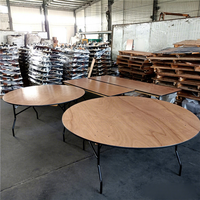 Table pliante ronde en contreplaqué de 60 pouces, multifonctionnelle, commerciale, portable, pour événements, vente en gros