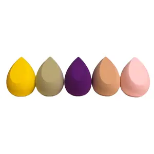 Gambur sünger yumurta toptan gözyaşı lateks ücretsiz makyaj süngerleri Blender özel etiket OEM özel makyaj süngerleri puf renkli
