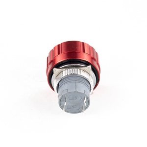 Interruptor de parada de emergencia de 16mm, interruptores de botón pulsador de cabeza de hongo para Control de potencia, botones pulsadores de Metal 1NO + 1NC - Product Image 5