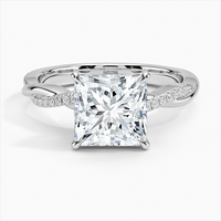 Nouveautés : Bagues en argent sterling 925 avec diamant taille princesse et zircon pavé complet, bagues de promesse pour femmes