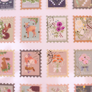 Autocollants de scrapbooking DIY <span class=keywords><strong>personnalisés</strong></span>, style dessin animé, feuille d'or, résistants aux UV, adhésifs, motif de <span class=keywords><strong>timbre</strong></span>-<span class=keywords><strong>poste</strong></span> vintage pour les voyages - Product Image 6