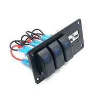 Panneau d'interrupteur à bascule 3 gangs encastré 50amp prise Anderson grise pour camion de bateau de camping-car de caravane