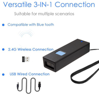 Lecteur de codes à barres CCD de poche M2C Mini 1D 2D QR Code M2D Blue Tooth Scanner de codes à barres sans fil pour PDF417 Express logistique