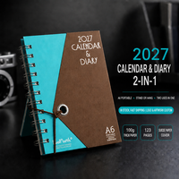 Calendrier et agenda 2027 A6, journal à spirale, 5 types de pages intérieures, esthétique haut de gamme, créatif, portable, vente en gros