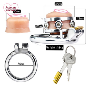 Dispositif de chasteté pour homme avec vagin simulé de haute qualité, avec plateau urinaire, ceinture de chasteté en acier inoxydable, cage à pénis pour rejet de l'érection masculine - Product Image 2