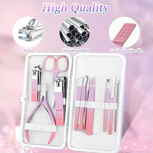 Elegante set de manicura portátil de acero inoxidable, cortaúñas, tijeras, empujador de cutículas, lima, herramientas de cuidado, kit de viaje para mujeres y hombres - Product Image 5