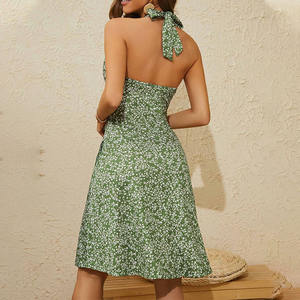 Abito Mini Estivo da Donna 2026 Personalizzato, Sexy, con Stampa Floreale, Senza Maniche, Collo all'Americana, con Tasche, Vita Elasticizzata e Volant - Product Image 4