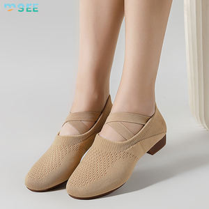 SeeMore semelle fendue ballerine pantoufles toile Stretch chaussures de <span class=keywords><strong>danse</strong></span> chaussures de ballet doux extensible confortable chaussures de <span class=keywords><strong>danse</strong></span> - Product Image 6