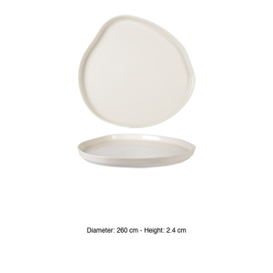 จานแบนวอคครีม Ø 26 ซม. สูง 2.4 ซม. จานจีนเนื้อดีพิมพ์ลายดิจิตอล รินาร์ต - Product Image 3