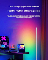 Lampadaire d'angle LED intelligent RGB Changement de couleur Musique Synchronisation APP Télécommande Lumière debout