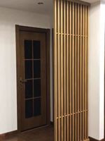 Mampara Corredera Moderna y Sencilla de Fábrica China, Rejilla de Madera Maciza, Puerta con Diseño Minimalista, Aislamiento Acústico