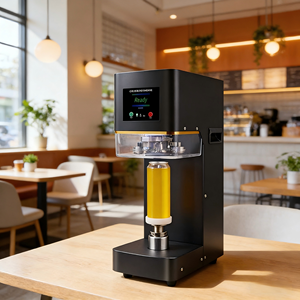 Machine de scellage entièrement automatique non rotative pour canettes PET 140W, pour canettes de thé aux perles, de café et de boissons <span class=keywords><strong>en</strong></span> aluminium - Product Image 1