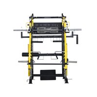 Máquina Smith Multifuncional de Metal, Rack de Potencia, Equipo de Gimnasio Comercial Plegable para Sentadillas y Entrenamiento, con Jaula de Crossover de Cables para Fitness