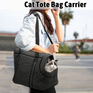 Sac de transport élégant et réglable pour animaux de compagnie, en polyester rembourré ultraléger, pour chats et chiens - Conception portable à bandoulière unique - Product Image 2
