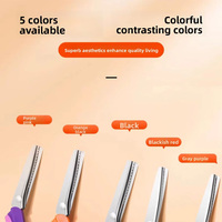 Ciseaux à tissu dentelés en zigzag de 5 mm, manche en plastique violet, lame en acier inoxydable, outil de coupe de tissu pour couture DIY