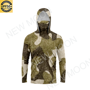 2025 New ngụy trang UPF 50 dài tay áo trùm đầu Áo sơ mi câu cá với mặt nạ UV bảo vệ thoải mái và thời trang tùy chỉnh - Product Image 3
