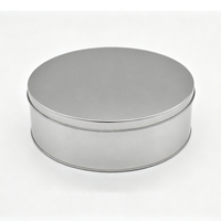 Boîte à pâtisserie ronde en métal argenté de haute qualité pour gâteau de rêve