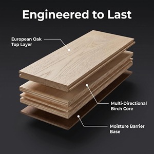 <span class=keywords><strong>Parquet</strong></span> en bois d'ingénierie multicouche en chêne blanc 12mm 14mm, écologique, à clipser, antidérapant - Product Image 3