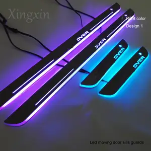 Auto parts & accessories led moving door sill scuff plate for Land Rover Ranger Rover Evoque Sport Discovery 4