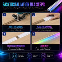Perfil de Aluminio con Luz Lineal RGBW UCS2904 de 21x26mm, DC24V, SMD5050, para Iluminación Interior de Pasillos de Hotel, Guía de Luz en la Base de la Pared