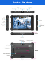 Tablette robuste avec écran de 8 pouces, résolution 1920*1200, appareil photo autofocus 8MP, 700 nits, système Windows, réseau 5G personnalisé, fonction de positionnement RTK