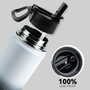 Bouteille d'eau isotherme en acier inoxydable de 18 oz avec couvercle à paille, poignée de transport robuste, anti-fuite, maintient au froid 24h et au chaud 12h, idéale pour les voyages - Product Image 4