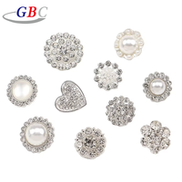 Kancing Jahit Bentuk Kelopak Bunga Mewah Sederhana Berhiaskan Rhinestone Penuh, Bahan Zinc Alloy Ramah Lingkungan, Untuk DIY Kemeja dan Pakaian