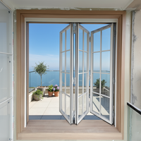 Ventanas Plegables Verticales de Aleación de Aluminio con Vidrio Templado, Insonorizadas, Diseño Moderno, para Cocina y Baño