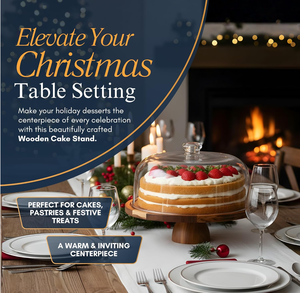 Support à gâteau rotatif rond en bois d'acacia de 12 pouces avec couvercle, ensemble de présentation de table à dessert 2 en 1, <span class=keywords><strong>plateau</strong></span> à gâteau, support de rangement - Product Image 2
