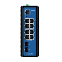 Switch Gigabit PoE+ Terkelola Industri Baru dengan 8 Port PoE 10/100/1000M + 2 Port Uplink SFP DC48-57V Din-Rail Switch Ethernet Layer 2+