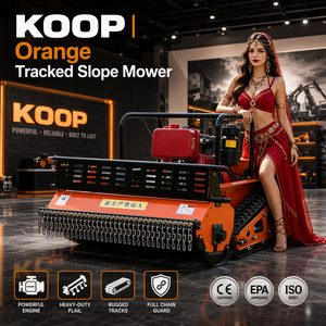 Cortacésped de pendiente con orugas y control remoto CE, motor diésel Koop, <span class=keywords><strong>desbrozadora</strong></span> de martillos, equipo pesado de orugas, venta al por mayor - Product Image 2