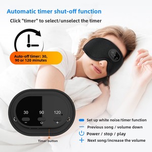 Máscara de Ojos 3D de Seda de Leche con Bluetooth y Ruido <span class=keywords><strong>Blanco</strong></span>, Máscara de Ojos Inteligente Transpirable con Música y Bloqueo Total de Luz - Product Image 6
